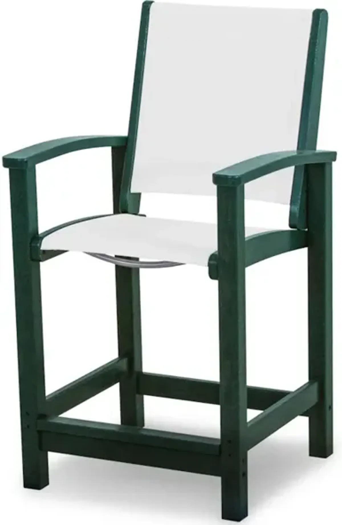 Coastal Counter Chair In Green White Sling