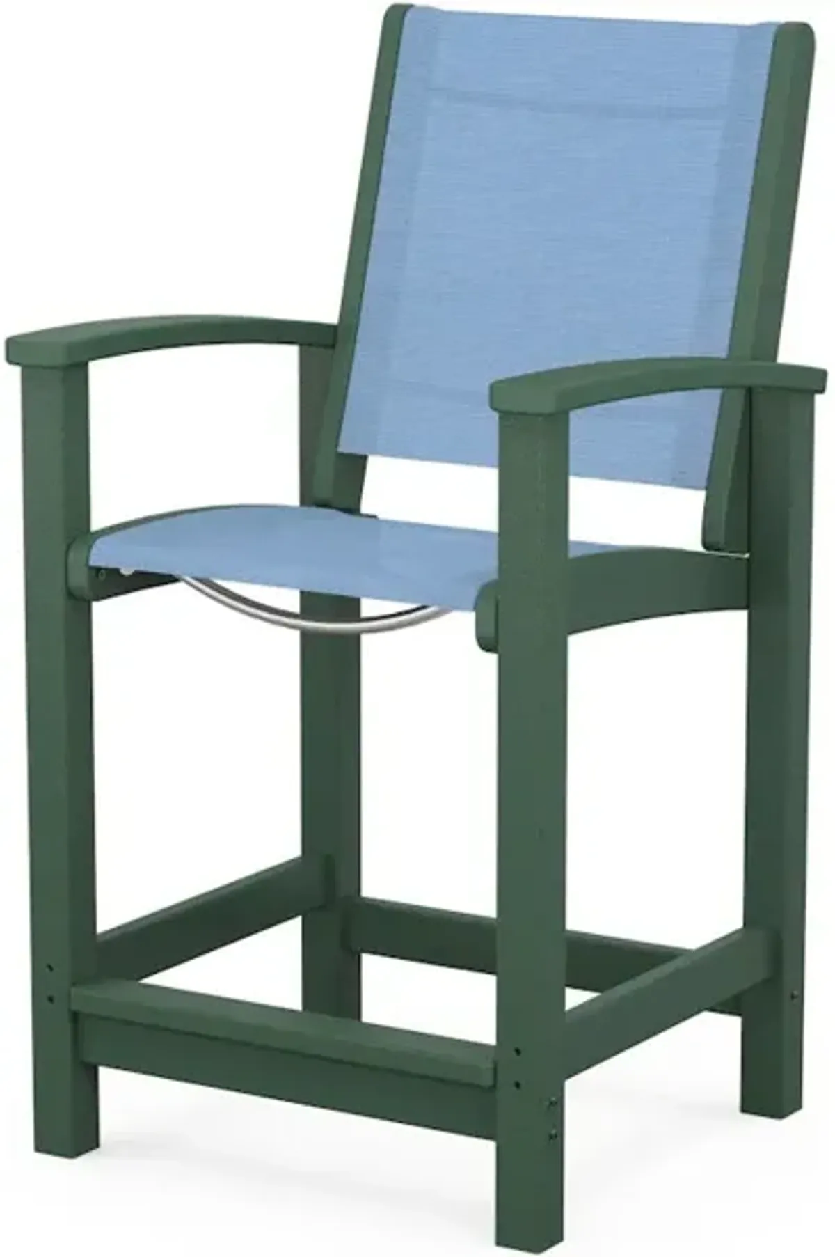 Coastal Counter Chair In Green Poolside Sling