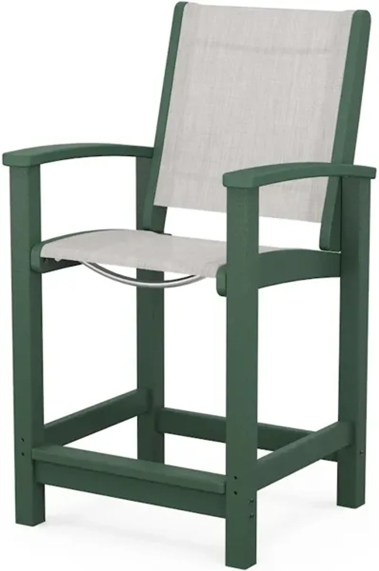 Coastal Counter Chair In Green Parchment Sling