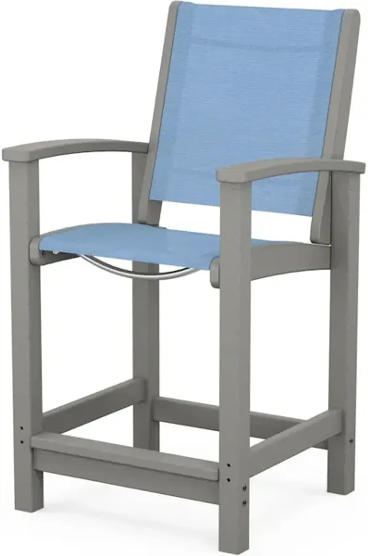 Coastal Counter Chair In Slate Grey Poolside Sling