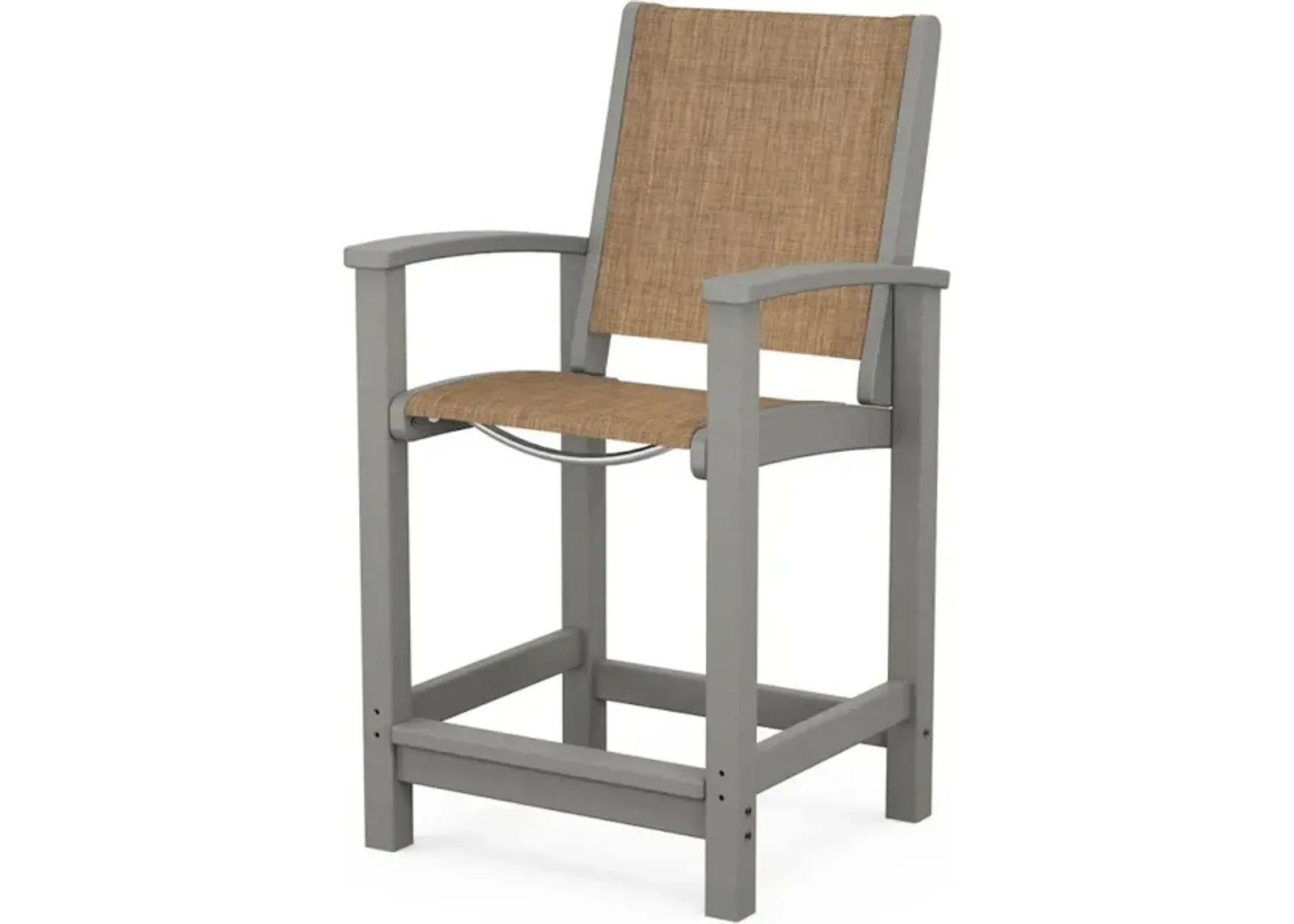 Coastal Counter Chair In Slate Grey Burlap Sling