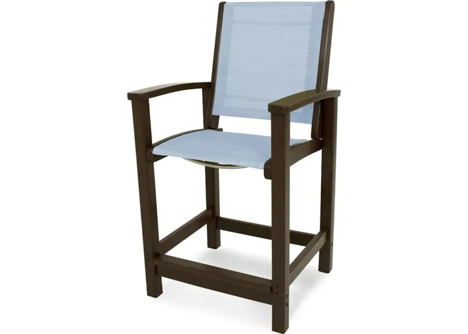 Coastal Counter Chair In Mahogany Poolside Sling