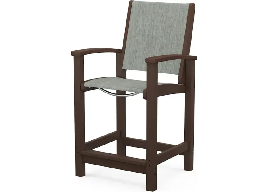 Coastal Counter Chair In Mahogany Birch Sling