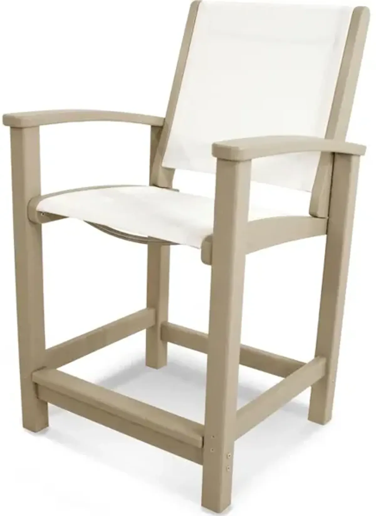 Coastal Counter Chair In Sand White Sling