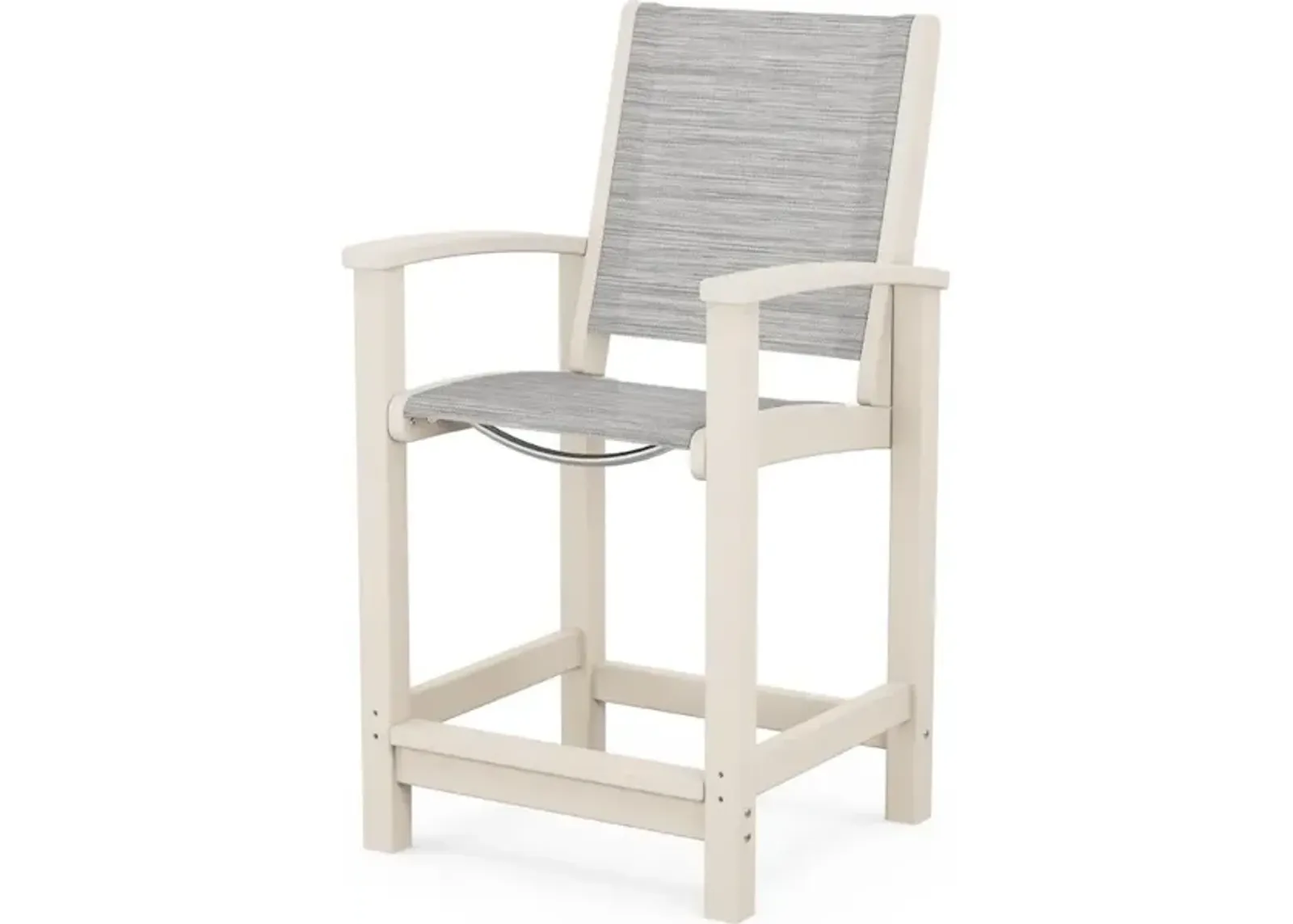 Coastal Counter Chair In Sand Metallic Sling