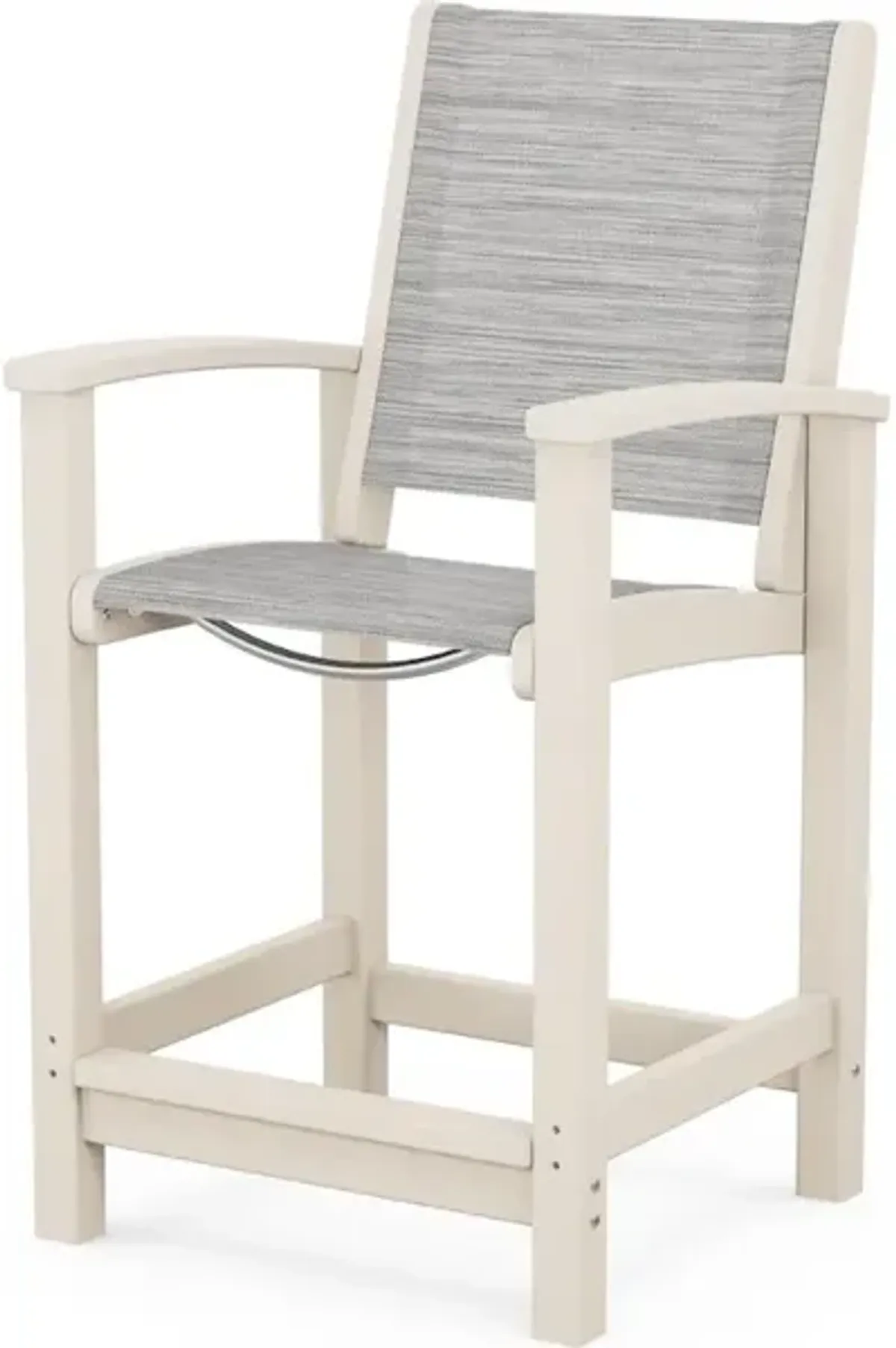 Coastal Counter Chair In Sand Metallic Sling