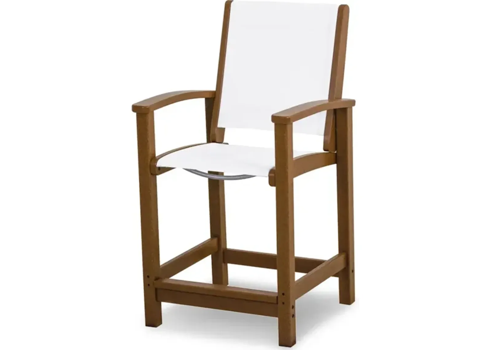 Coastal Counter Chair In Teak White Sling