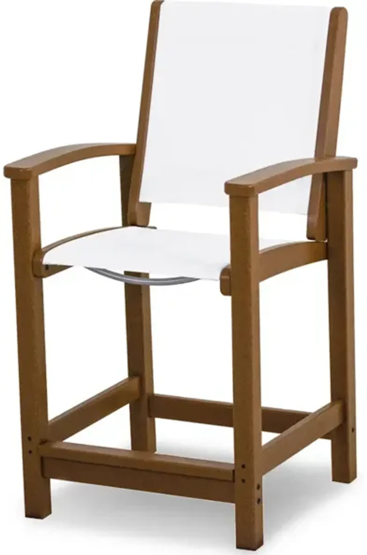 Coastal Counter Chair In Teak White Sling