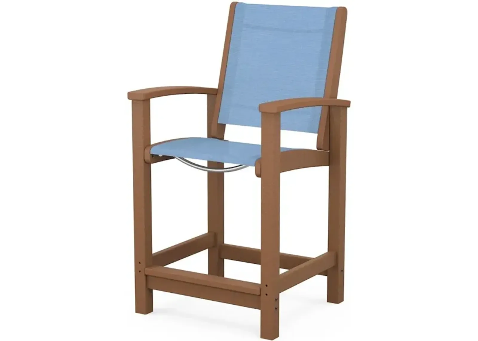 Coastal Counter Chair In Teak Poolside Sling