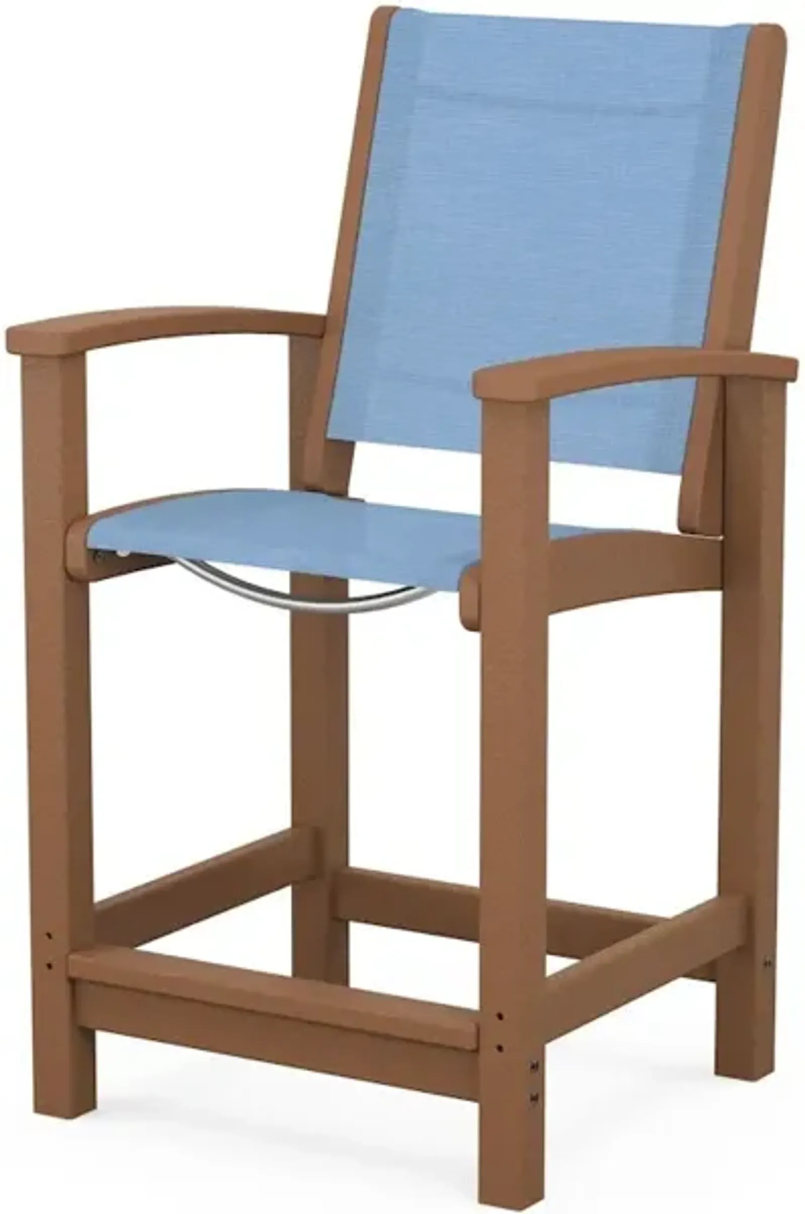 Coastal Counter Chair In Teak Poolside Sling