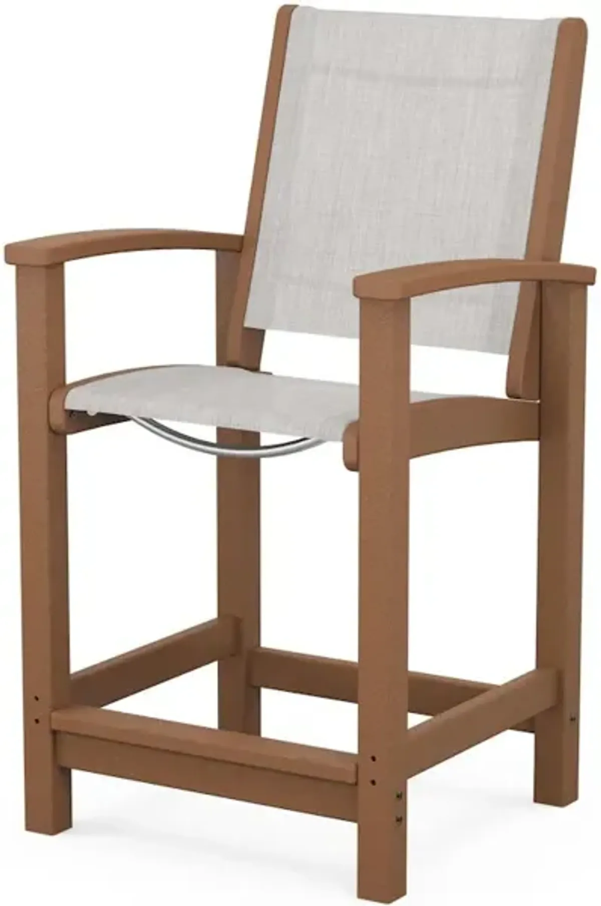 Coastal Counter Chair In Teak Parchment Sling