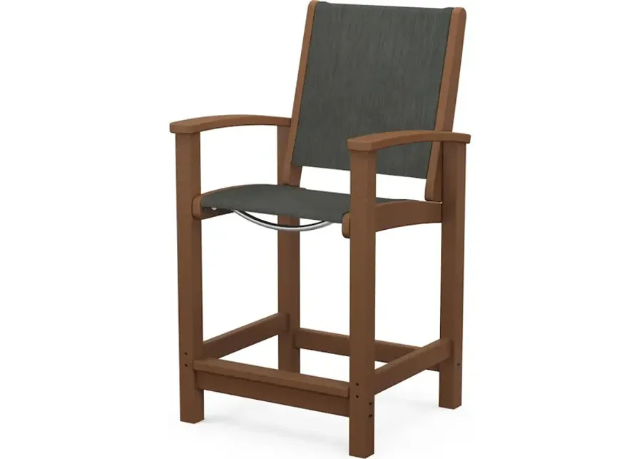 Coastal Counter Chair In Teak Ember Sling