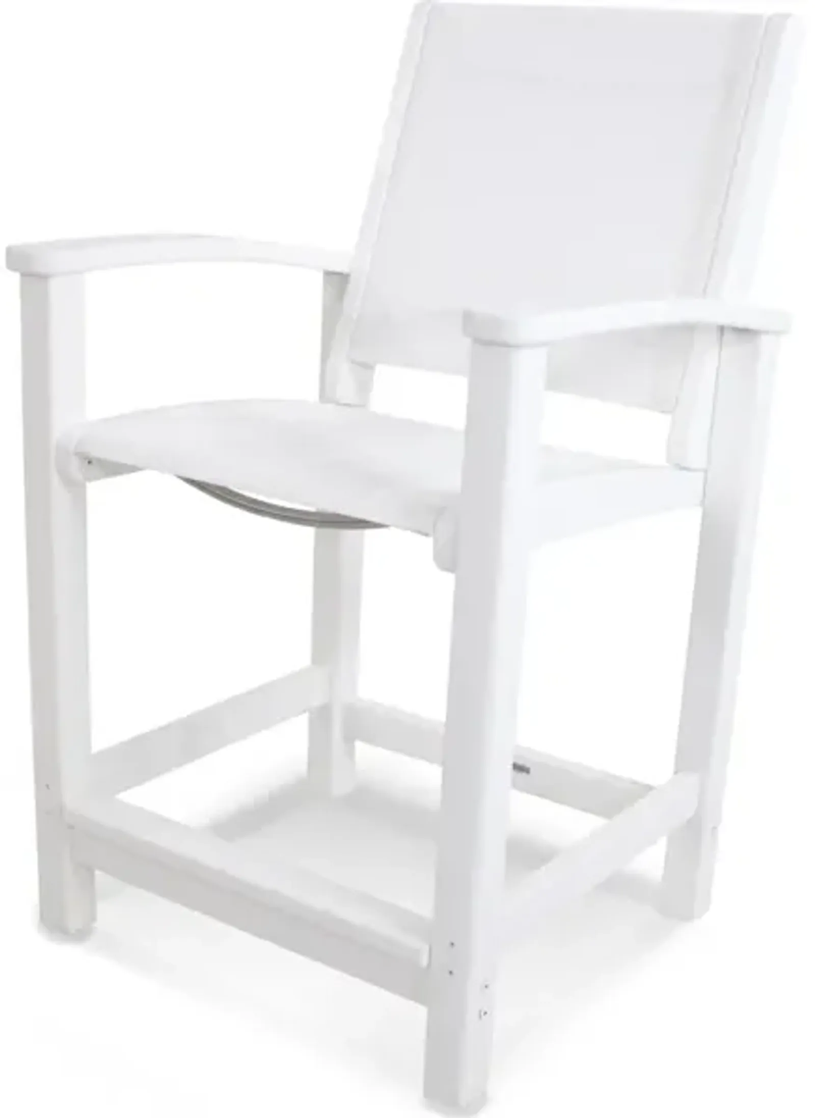 Coastal Counter Chair In White White Sling