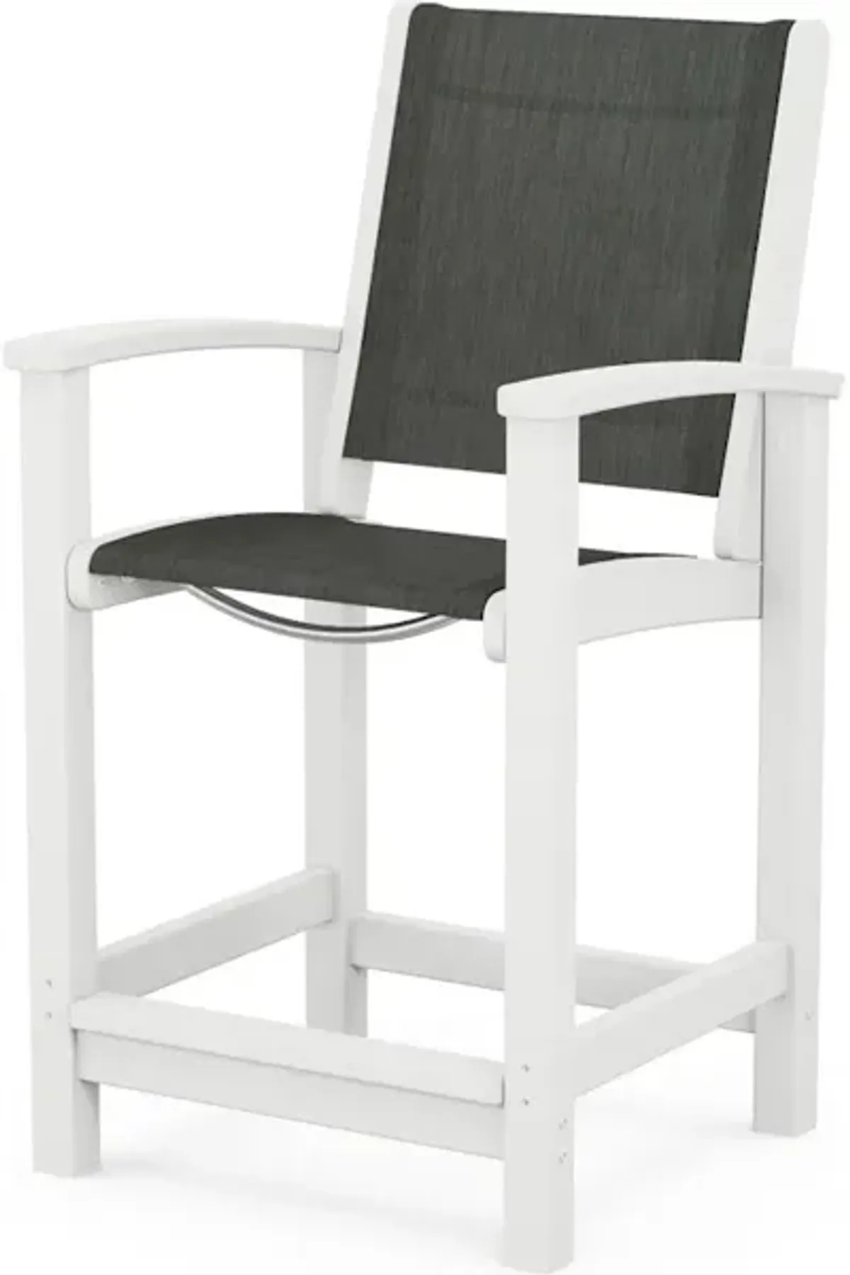 Coastal Counter Chair In White Ember Sling