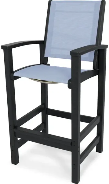 Coastal Bar Chair In Black Poolside Sling