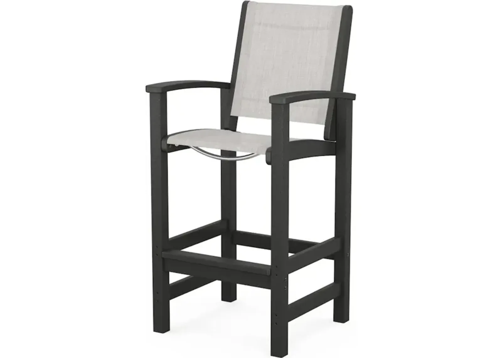 Coastal Bar Chair In Black Parchment Sling