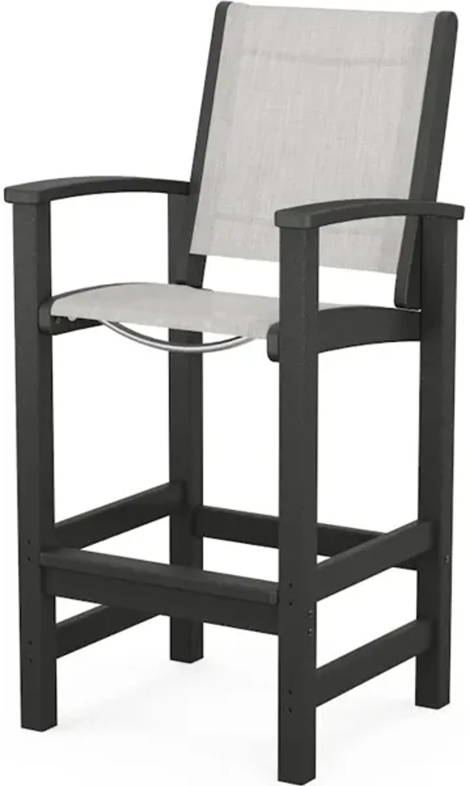 Coastal Bar Chair In Black Parchment Sling