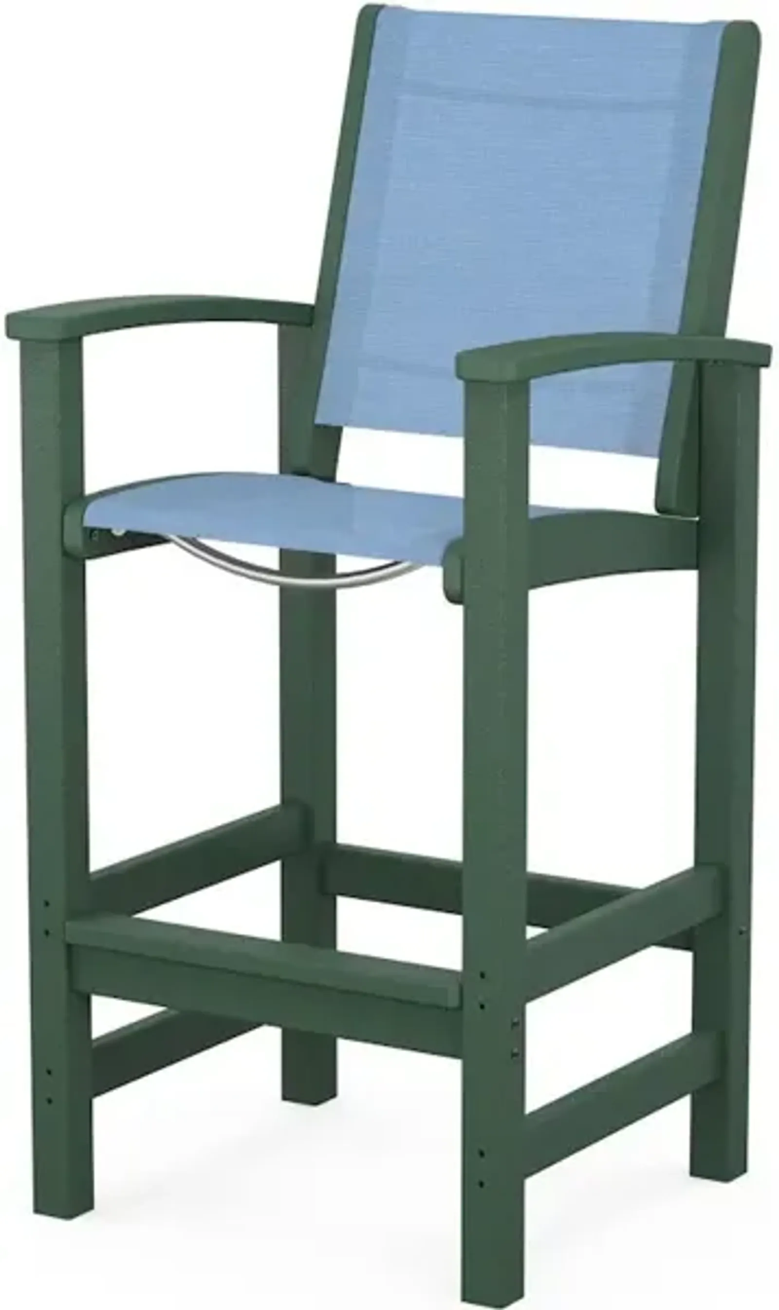 Coastal Bar Chair In Green Poolside Sling