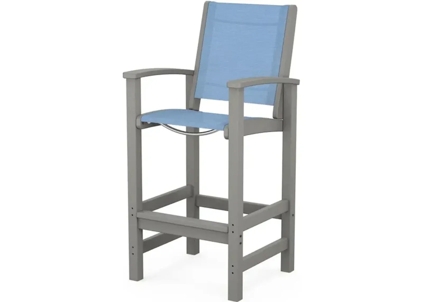 Coastal Bar Chair In Slate Grey Poolside Sling