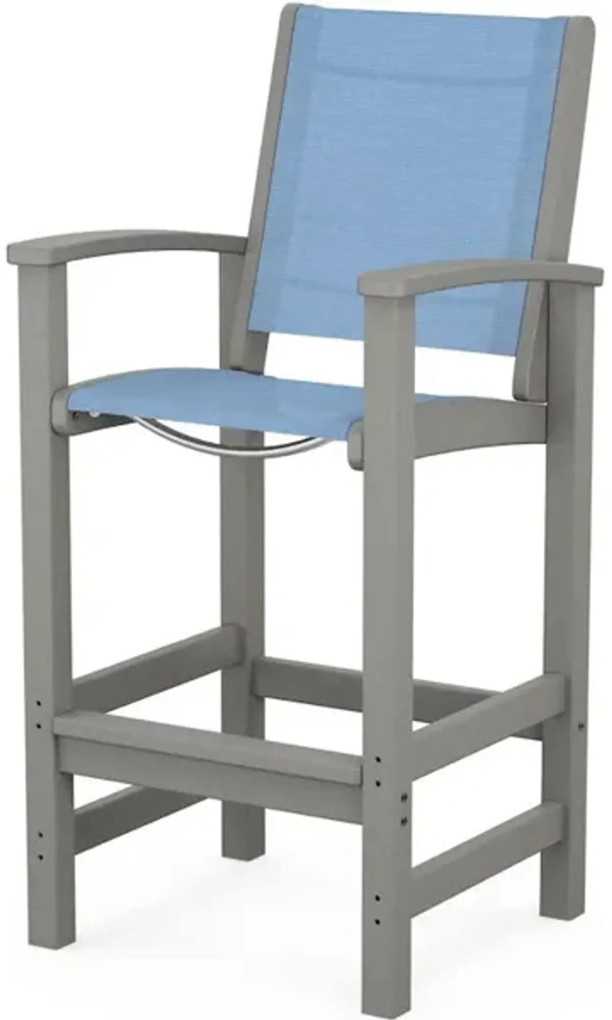 Coastal Bar Chair In Slate Grey Poolside Sling