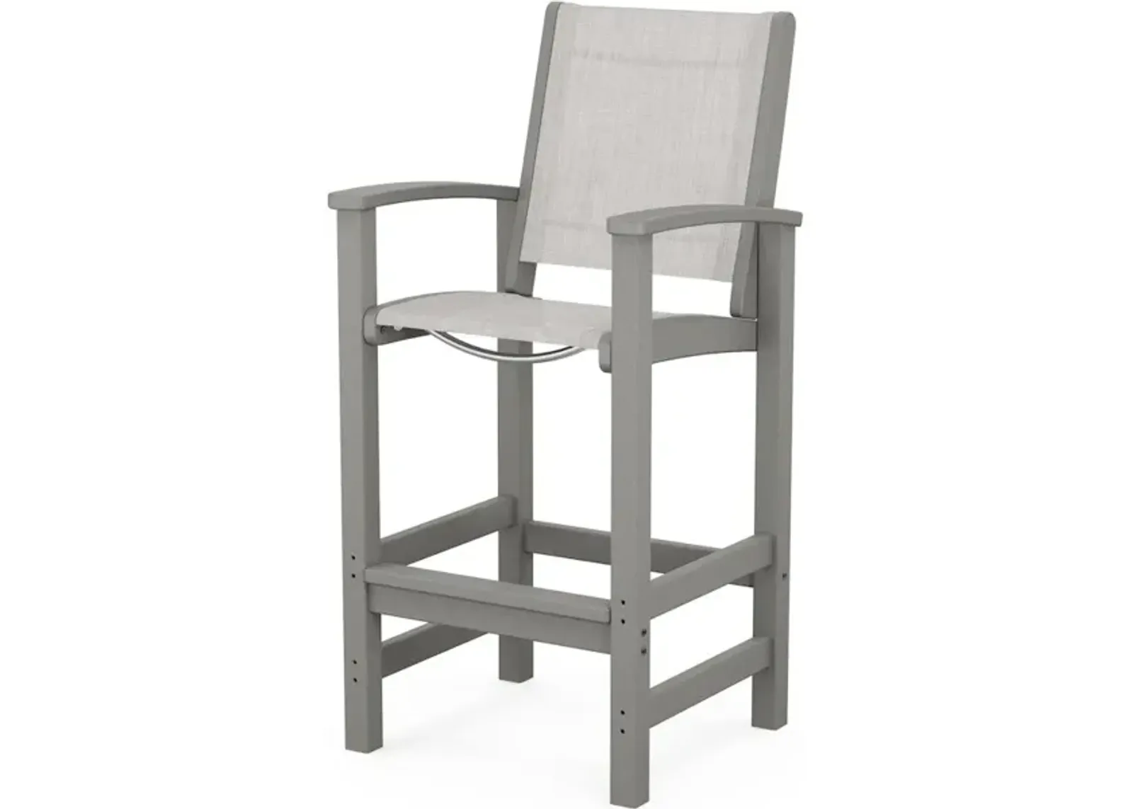 Coastal Bar Chair In Slate Grey Parchment Sling