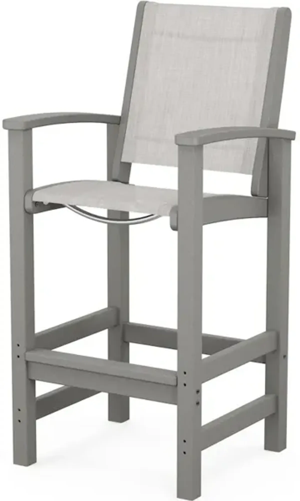 Coastal Bar Chair In Slate Grey Parchment Sling