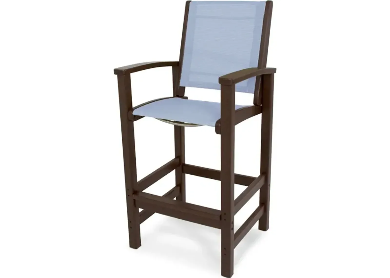 Coastal Bar Chair In Mahogany Poolside Sling