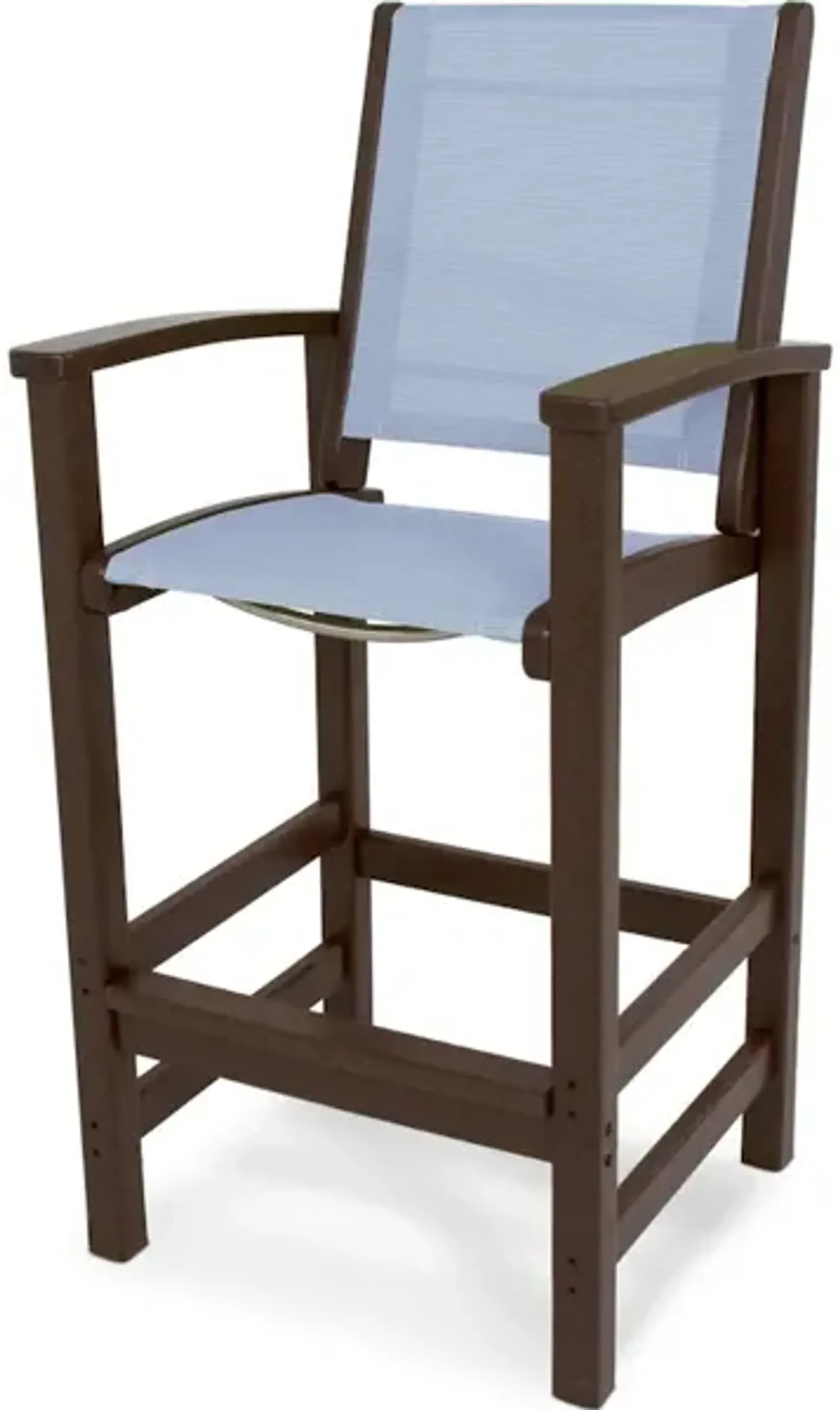 Coastal Bar Chair In Mahogany Poolside Sling