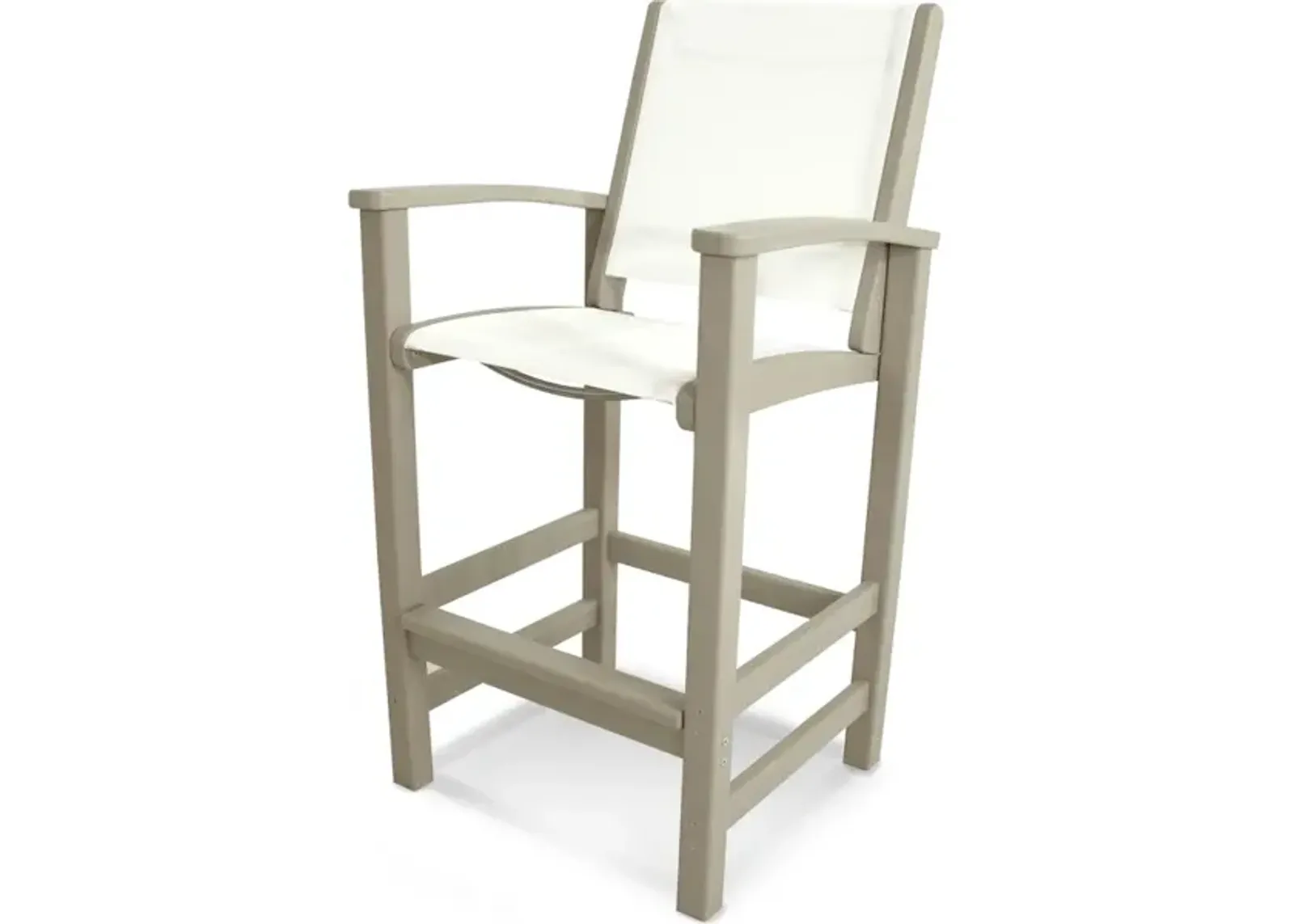 Coastal Bar Chair In Sand White Sling