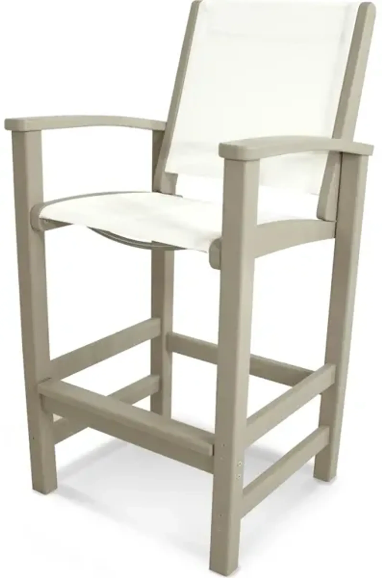 Coastal Bar Chair In Sand White Sling