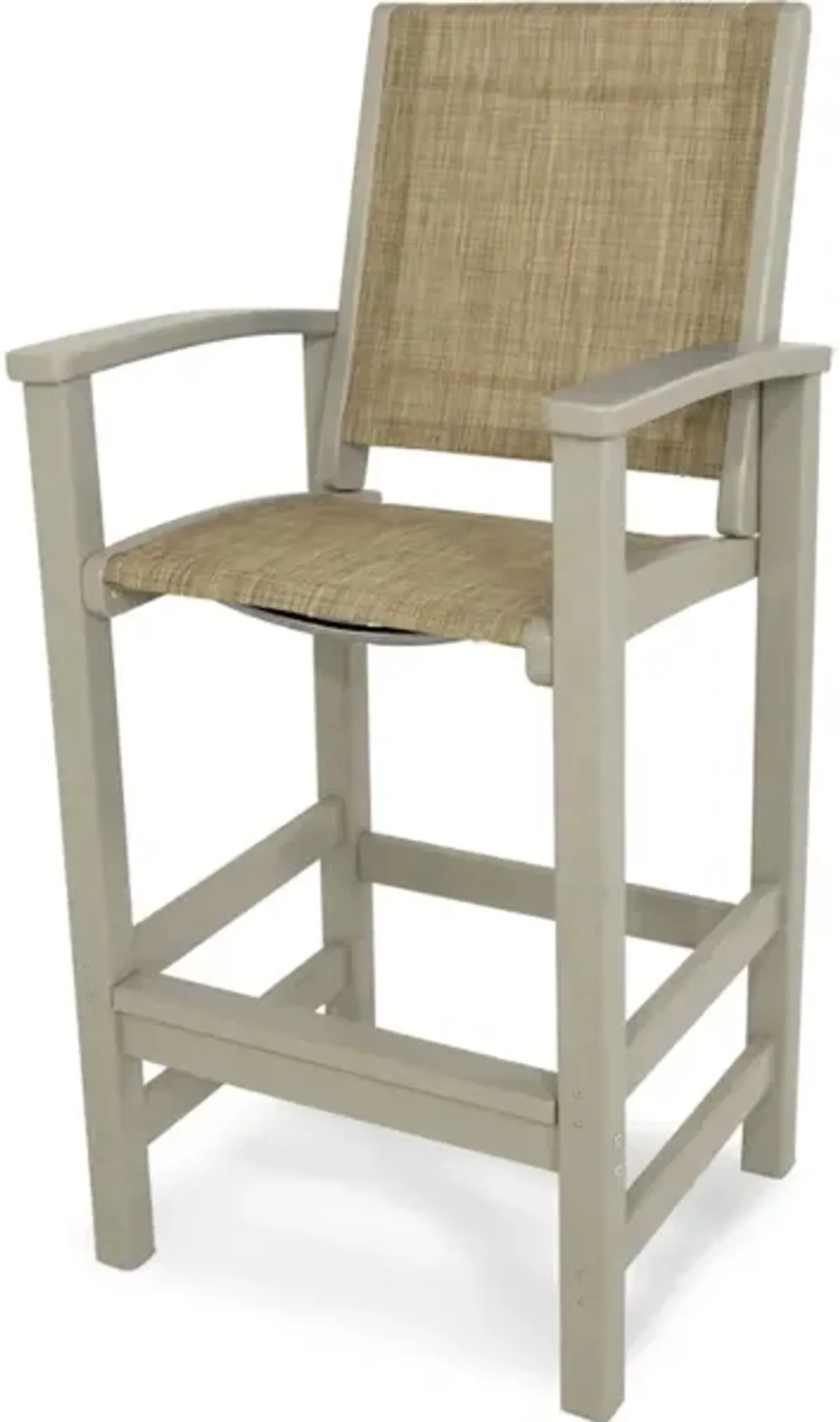 Coastal Bar Chair In Sand Burlap Sling