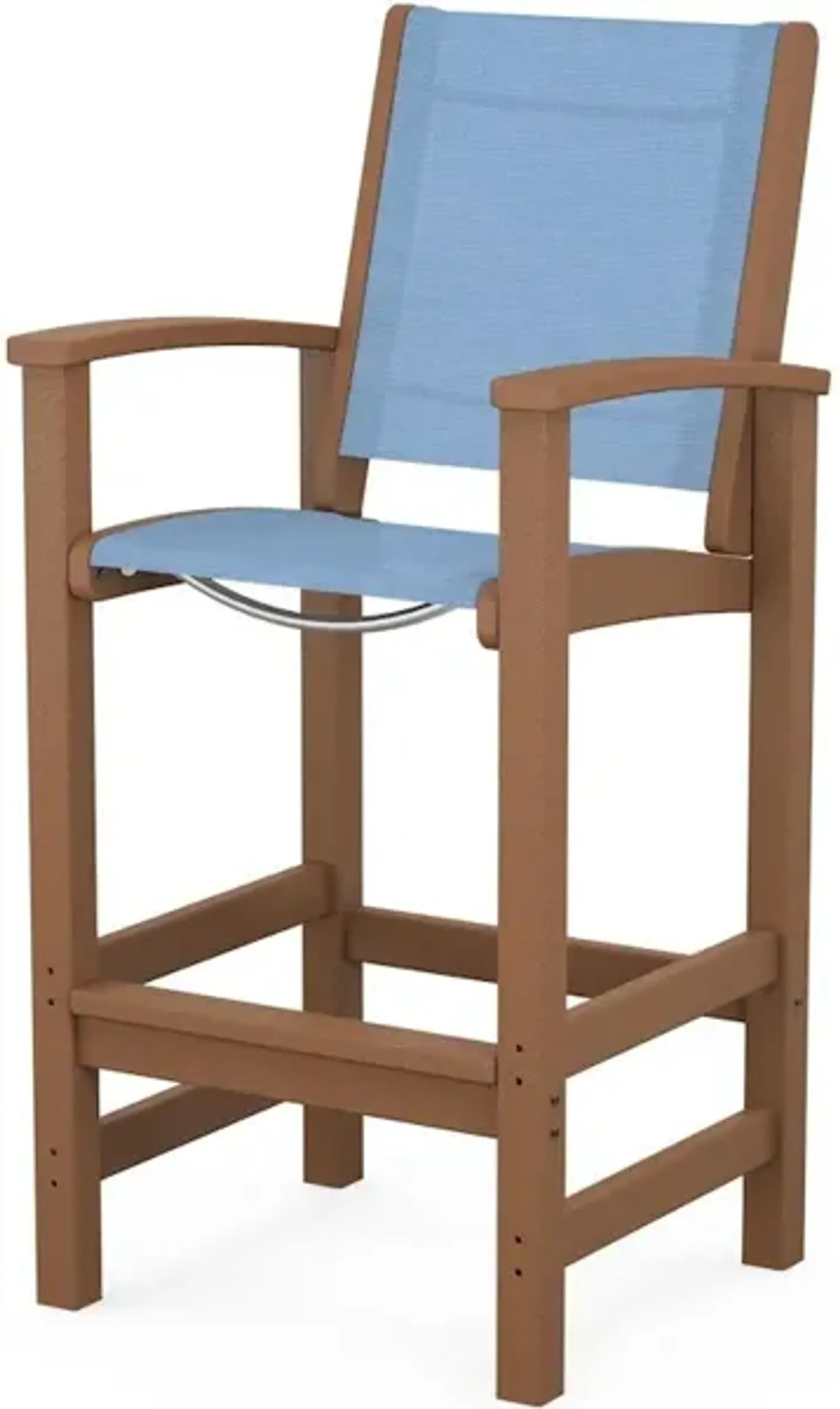 Coastal Bar Chair In Teak Poolside Sling