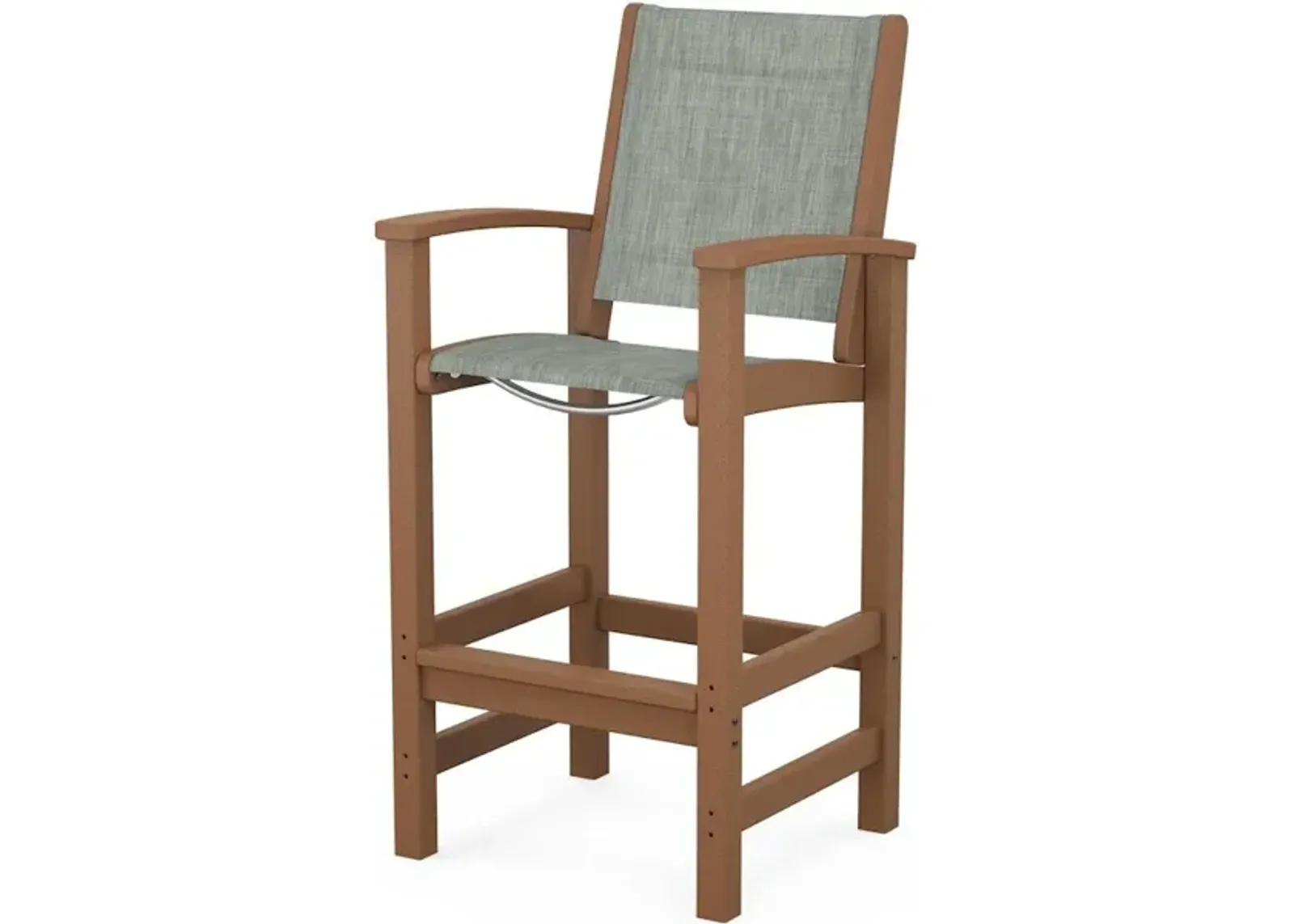 Coastal Bar Chair In Teak Birch Sling