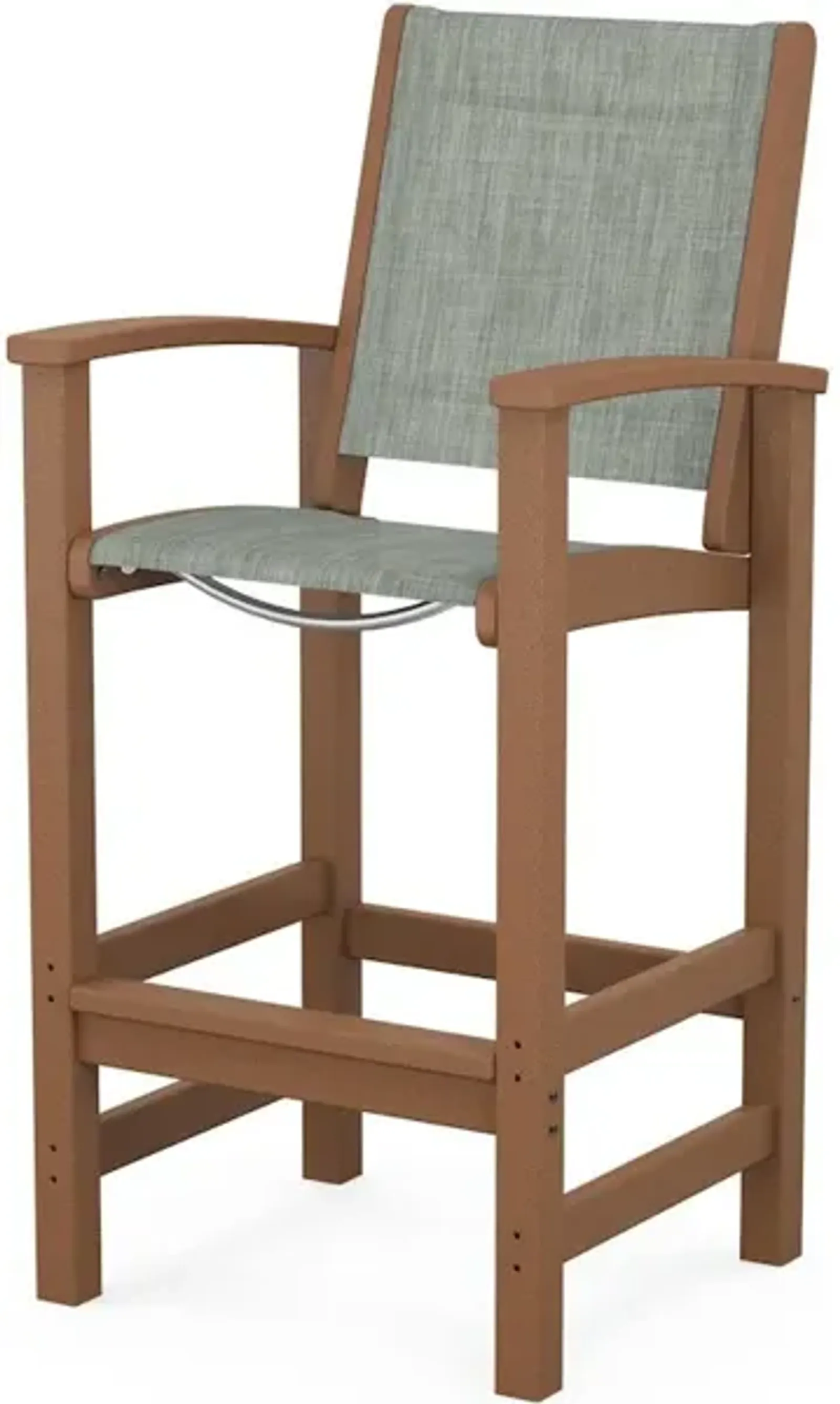 Coastal Bar Chair In Teak Birch Sling