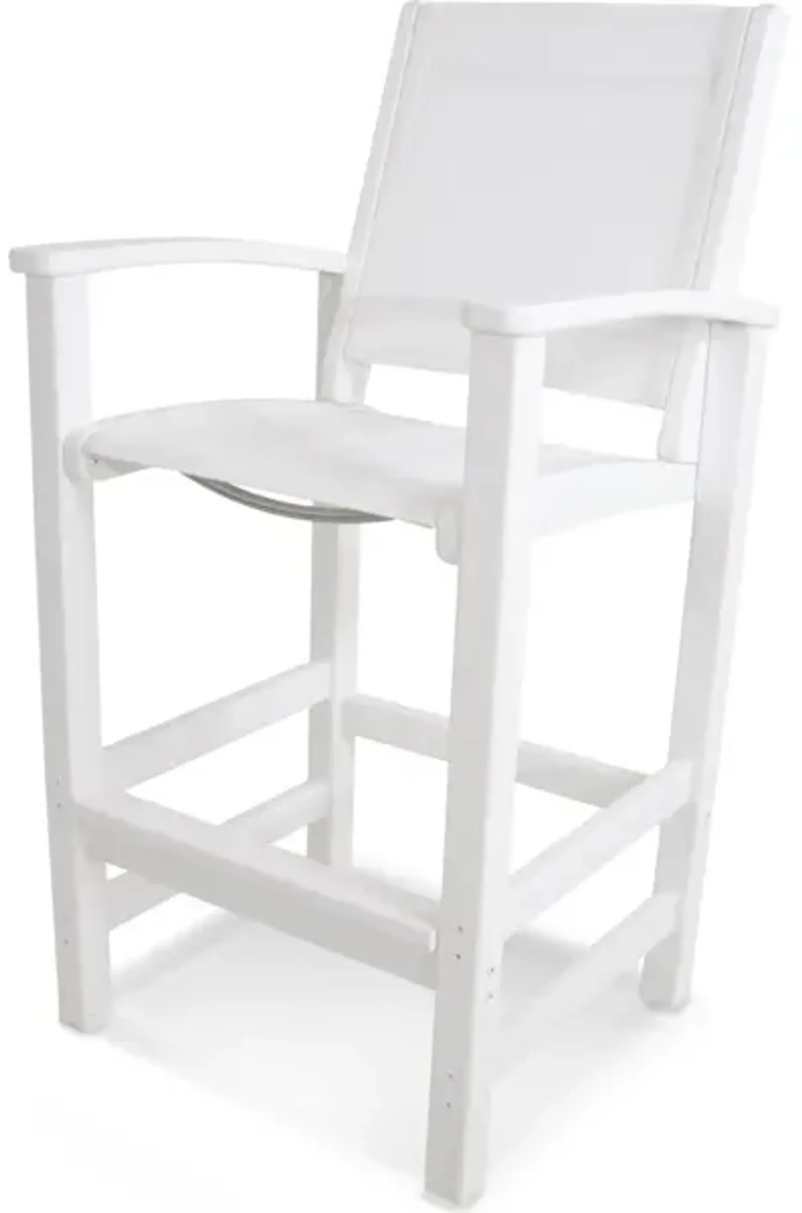 Coastal Bar Chair In White White Sling