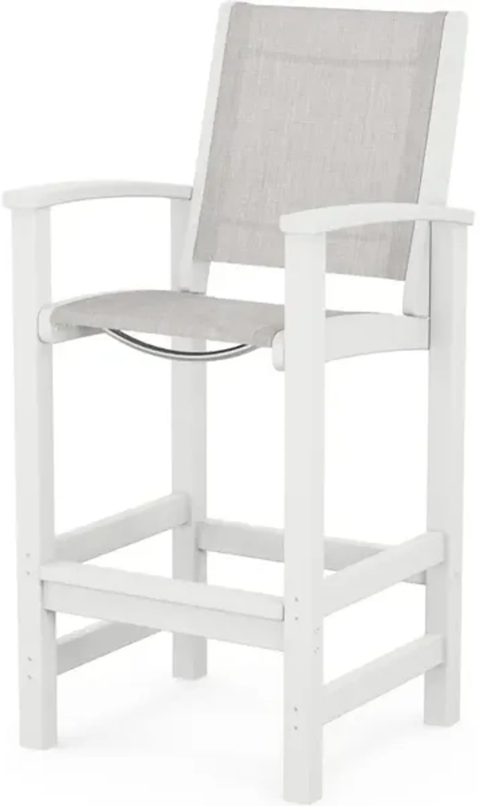 Coastal Bar Chair In White Parchment Sling