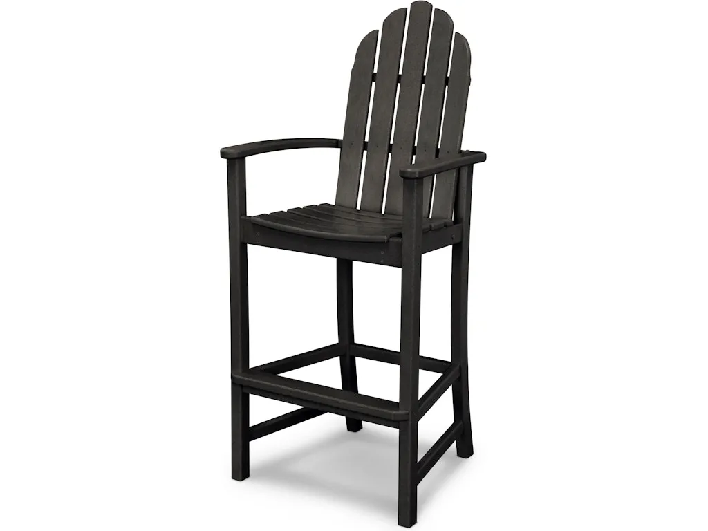 Classic Adirondack Bar Chair In Black