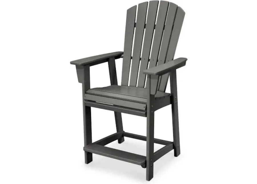 Nautical Adirondack Counter Chair In Slate Grey