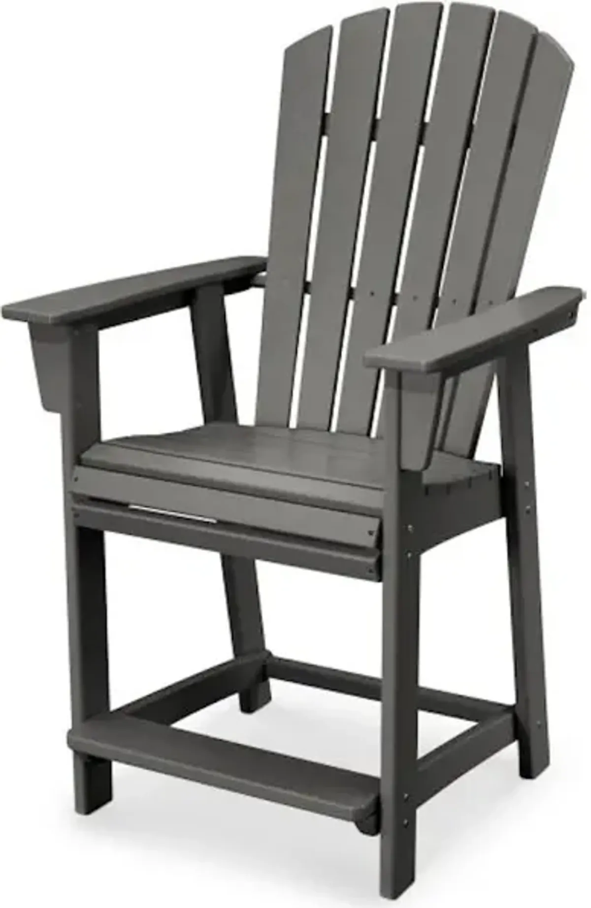 Nautical Adirondack Counter Chair In Slate Grey