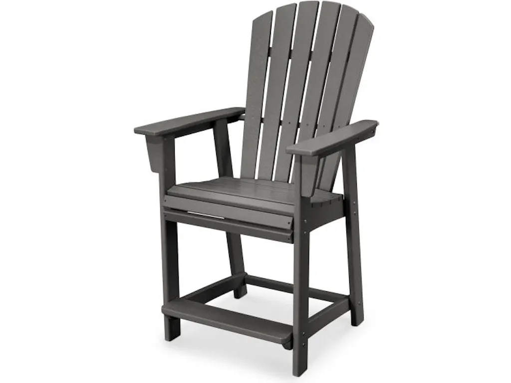 Nautical Adirondack Counter Chair In Slate Grey