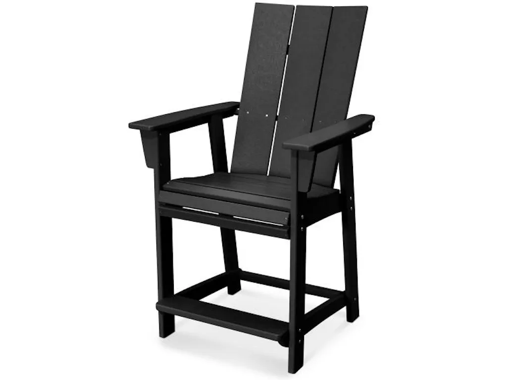 Modern Adirondack Counter Chair In Black