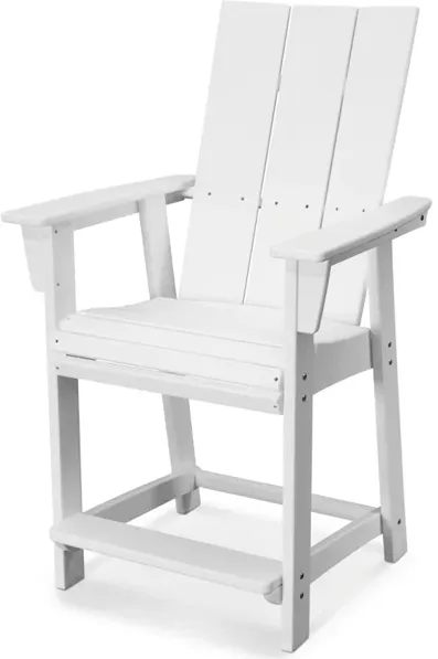 Modern Adirondack Counter Chair In White