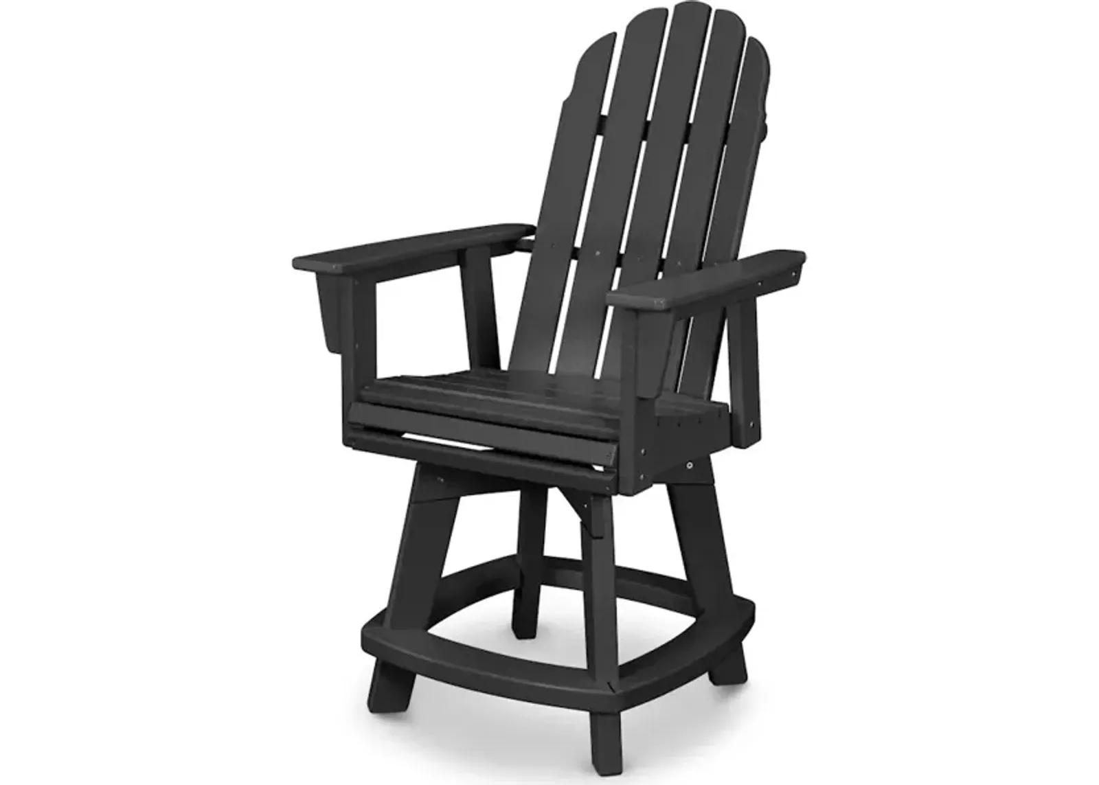 Vineyard Adirondack Swivel Counter Chair In Black