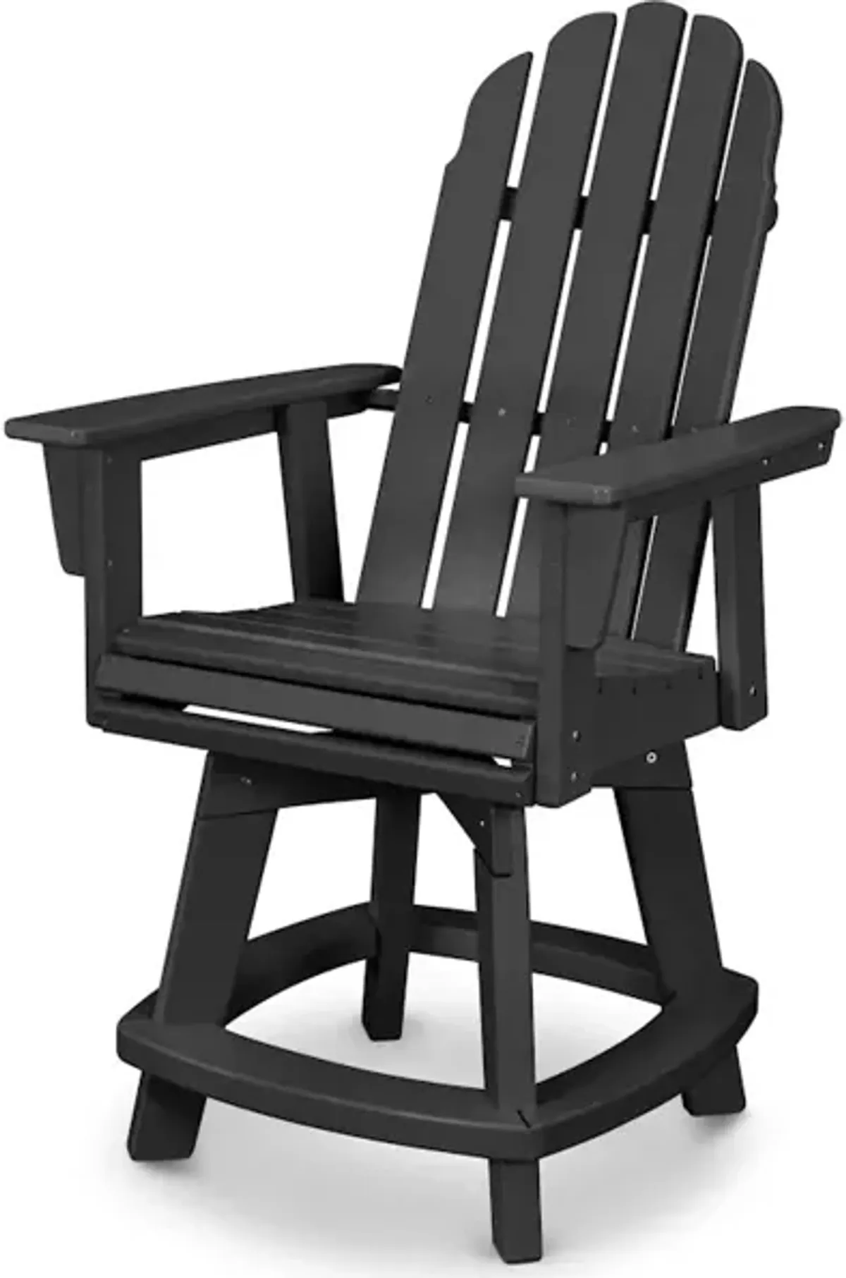 Vineyard Adirondack Swivel Counter Chair In Black