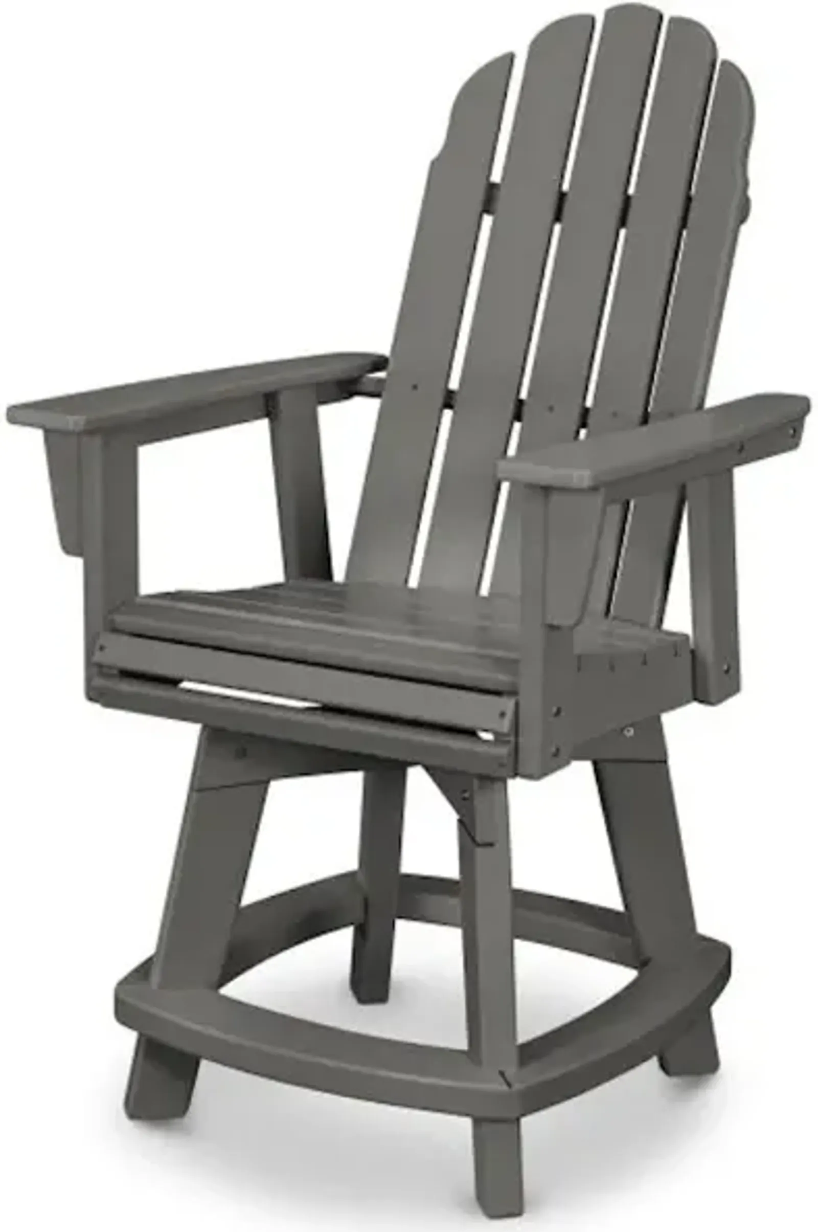 Vineyard Adirondack Swivel Counter Chair In Slate Grey