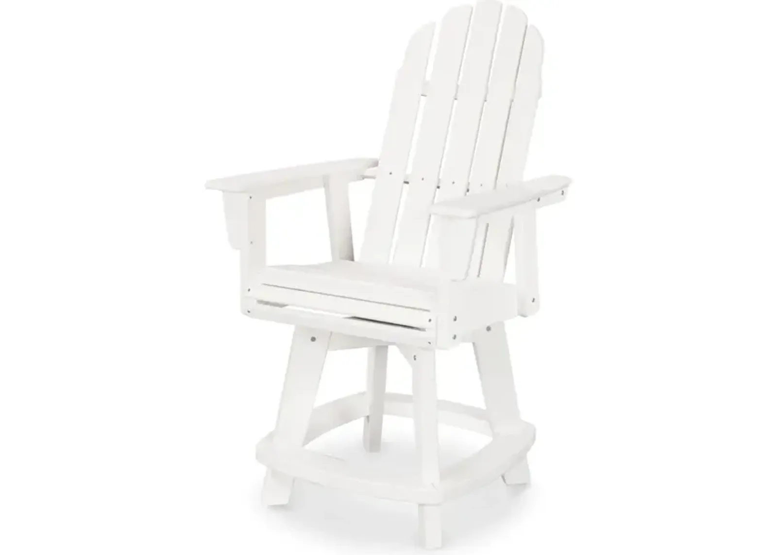 Vineyard Adirondack Swivel Counter Chair In White