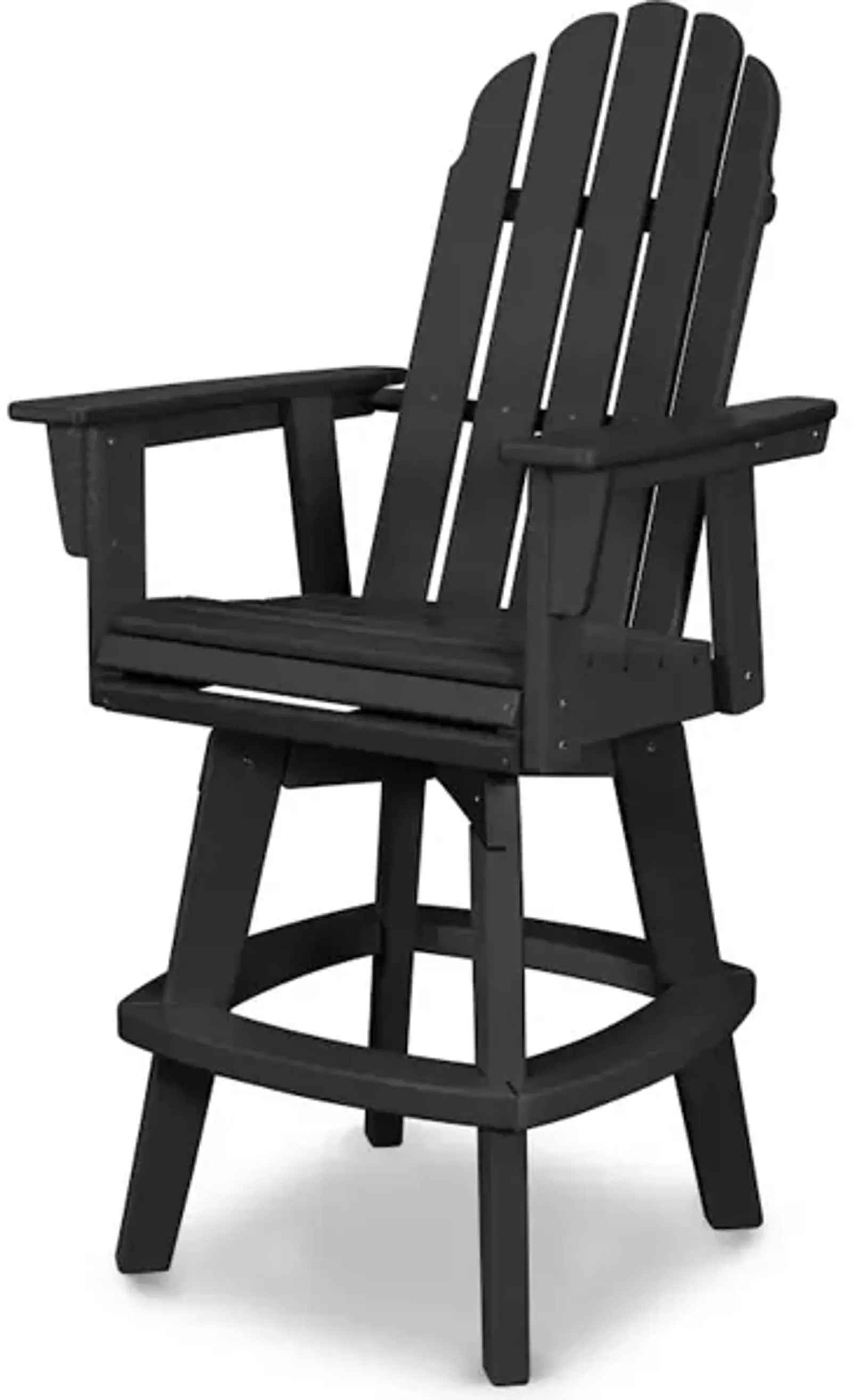 Vineyard Adirondack Swivel Bar Chair In Black