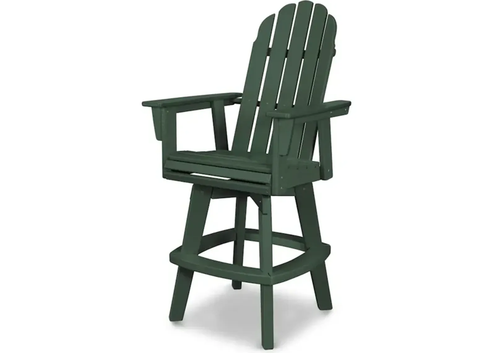 Vineyard Adirondack Swivel Bar Chair In Green