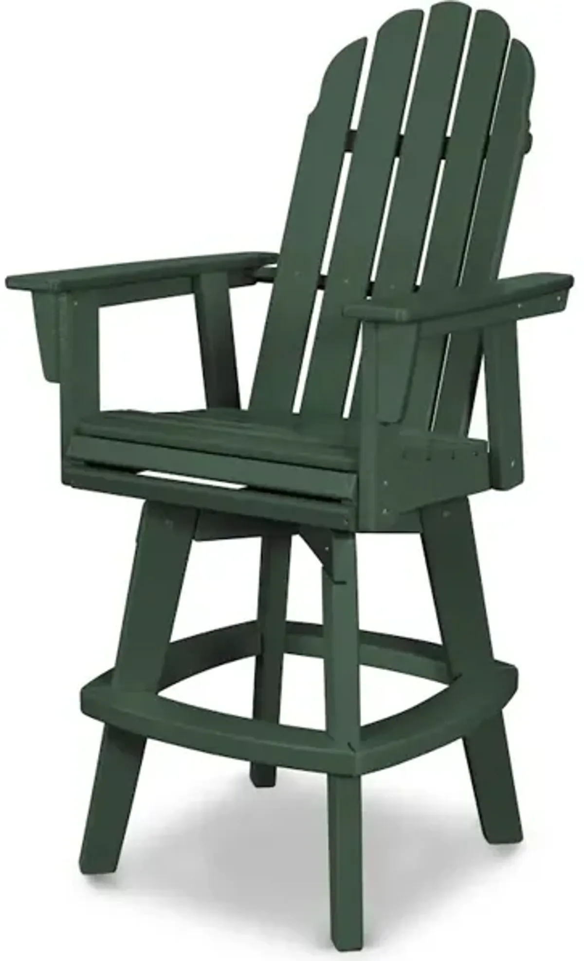 Vineyard Adirondack Swivel Bar Chair In Green