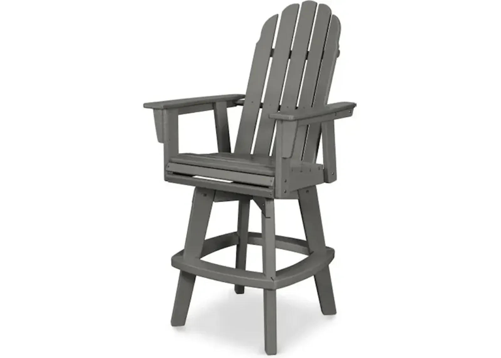 Vineyard Adirondack Swivel Bar Chair In Slate Grey